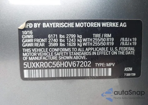 2017 BMW X5 xDrive35I z USA, uszkodzony, nr VIN 5UXKR0C56H0V67202